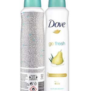 DOVE GO FRESH 48H PEAR & ALOE VERA SCENT 0% ALCOHOL ANTI-PERSPIRANT 250ML