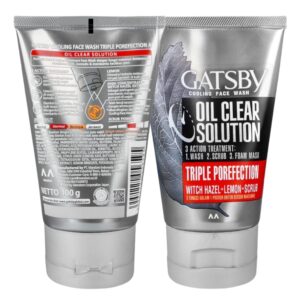 GATSBY MEN OIL CLEAR SOLUTION TRIPLE POREFLECTION WITCH HAZEL+LEMON+SCRUB FW 100G