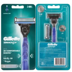 GILLETTE MACH 3 PLUS RAZOR HANDLE WITH (2 BALDES)