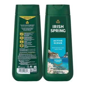 IRISH SPRING ACTIVE SCRUB MOISTURIZING FACE+BODY WASH EXFOLIATES EXFOLIE 591ML