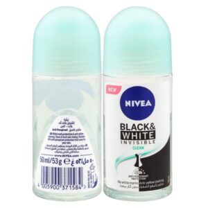 NIVEA BLACK & WHITE INVISIBLE CLEAN 48H 0% ALCOHOL ANTI-PERSPIRANT ROLL-ON 50ML