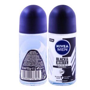 NIVEA MEN BLACK & WHITE INVISIBLE ORIGINAL ANTI-PERSPIRANT 48H 0% ALCOHOL ROLL-ON 50ML