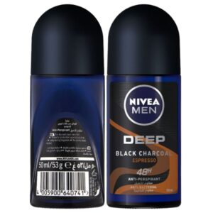 NIVEA MEN DEEP BLACK CHARCOAL EXPRESSO ANTI-PERSPIRANT 48H 0% ALCOHOL ROLL-ON 50ML