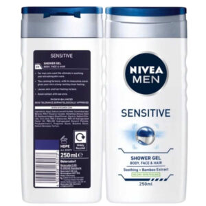 NIVEA MEN SENSITIVE SHOWER GEL BODY, FACE & HAIR SOOTHING+BAMBOO EXTRACT 250ML