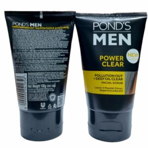 PONDS MEN POWER CLEAR POLLUTION OUT+DEEP OIL CLEAR FACIAL SCRUB FW 100G